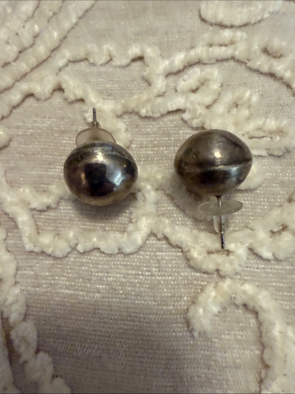 Large Sterling Silver Round Stud Earrings - Classic Women Jewelry